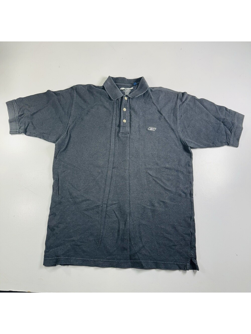 Reebok Vintage Polo Shirt Gray Box Logo Men’s Size Medium